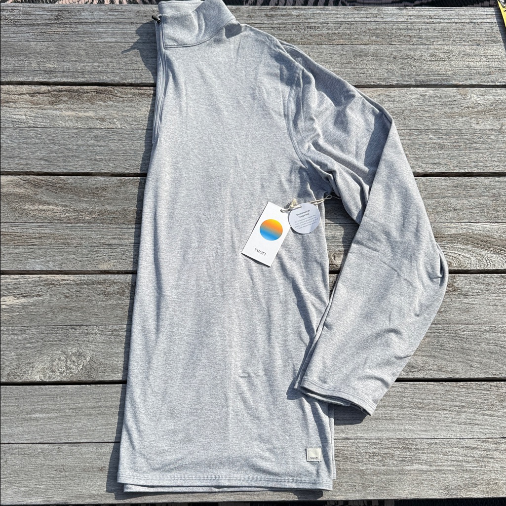 Vuori Ponto Half Zip Mock Neck Light Heather Gray Size Xxl Nwt